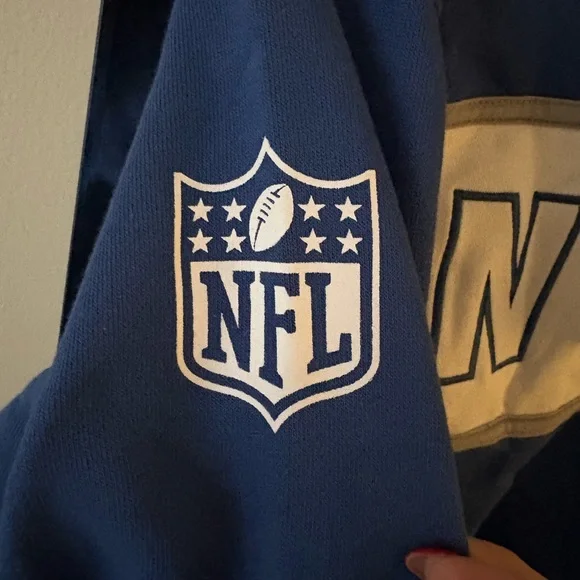 Women's NFL WEAR by Erin Andrews Dark Blue Quarter-Zip Jacket - Picture 6 of 8